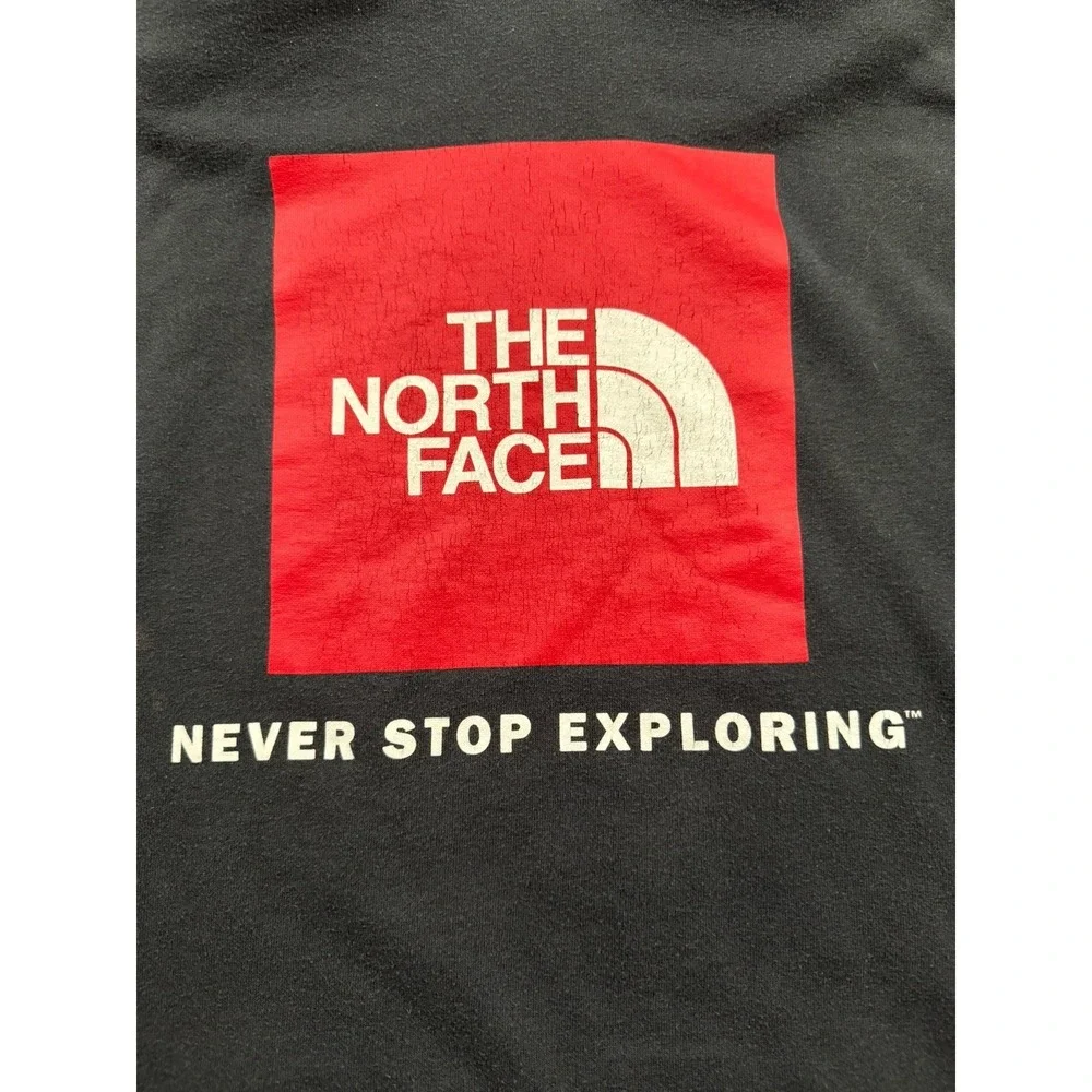 The North Face Hoodie Mens Small Black Graphic Outdoor Hiking Casual Sweatshirt